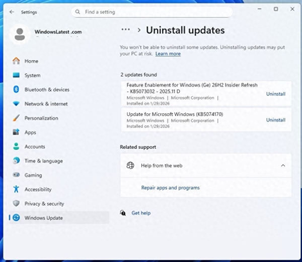 Windows 11 26H2版本将于2026年秋推送，升级过程无感
