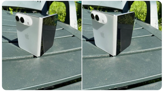 苹果首款折叠屏手机曝光:白色机模折痕明显,9月发布叫iPhone Ultra